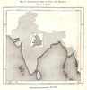 Comparative Area of India and England. Sketch map 1885 old antique chart