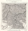 Temporary Lake, Upper Indus Valley. India. Sketch map 1885 old antique