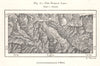 The Kumaon Lake. Naukuchiatal Nainital India. Sketch map 1885 old antique
