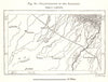 Disappearance of the mythical Sarasvati river. India. Sketch map 1885 old