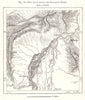 The Indus Below the Kalabagh Gorge. Pakistan. Sketch map 1885 old antique