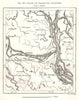 Ganges and Brahmaputra Confluence. Bangladesh. Sketch map 1885 old antique