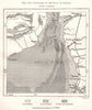 Sandbanks in the Gulf of Khambhat. India. Sketch map 1885 old antique
