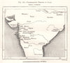 Underground Temples in India. Sketch map 1885 old antique plan chart