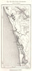 The Kochi Backwaters. Kerala Cochin. India. Sketch map 1885 old antique