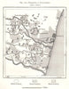 Territory of Puducherry. Pondicherry. India. Sketch map 1885 old antique