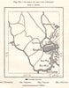 Ayutthaya in the Last Century. Bangkok Thailand. Sketch map 1885 old