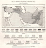Middle East ethnic divisions. South west Asia. Sketch map 1885 old antique