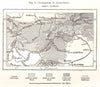 Explorers' itineraries of Afghanistan. Sketch map 1885 old antique chart