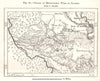 Canals of Mesopotamia West of Baghdad. Iraq. Sketch map 1885 old antique