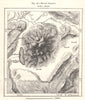 Mount Erciyes. Turkey. Sketch map 1885 old antique vintage plan chart