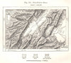 The French Road. Beirut - Damascus. Lebanon. Sketch map 1885 old antique