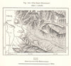Mount Gilboa. Jezreel Valley. Zerin Depression. Israel. Sketch map 1885