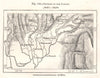 Sources of the Jordan river. Israel. Sketch map 1885 old antique chart