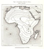 Isothermal Lines of Africa. Sketch map 1885 old antique vintage plan chart