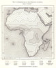 Distribution of the Rainfall in Africa. Sketch map 1885 old antique chart