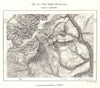 The Simien Mountains Highlands. Ethiopia. Sketch map 1885 old antique