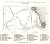 Routes of the Chief Explorers around Taka. Sudan. Sketch map 1885 old