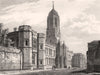 West front of Christ Church College, Oxford, by John Le Keux 1837 old print