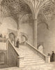 Staircase to the hall, Christ Church College, Oxford, by John Le Keux 1837