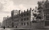 Front of University College, Oxford, by John Le Keux 1837 old antique print
