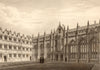 Hall & Chapel of University College, Oxford, by John Le Keux 1837 old print