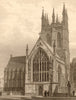 Merton College Chapel, from the S.W., Oxford, by John Le Keux 1837 old print