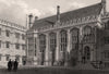The Hall of Exeter College, Oxford, by John Le Keux 1837 old antique print