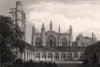 The Cloister, New College, Oxford, by John Le Keux 1837 old antique print
