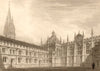 The Chapel &c. All Souls College, Oxford, by John Le Keux 1837 old print