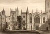 The west front of Magdalen College, Oxford, by John Le Keux 1837 old print