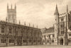The Cloister, Magdalen College, Oxford, by John Le Keux 1837 old antique print