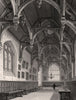 The hall of Wadham College, Oxford, by John Le Keux 1837 old antique print