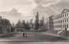 Worcester College, Quadrangle looking west, Oxford, by John Le Keux 1837 print