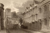 St Edmund Hall, Oxford, by John Le Keux 1837 old antique vintage print picture