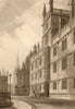 Front of the Schools, Oxford, by John Le Keux 1837 old antique print picture