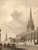 High Street, Oxford, by John Le Keux 1837 old antique vintage print picture