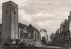 St Michael at the North Gate church, Oxford, by John Le Keux 1837 old print