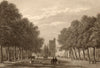 St Mary Magdalen church from St Giles's, Oxford, by John Le Keux 1837 print