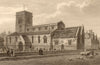 St Giles's Church, Oxford, by John Le Keux 1837 old antique print picture
