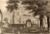 Holywell (St Cross) Church, Oxford, by John Le Keux 1837 old antique print
