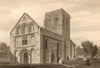 St Mary the Virgin church, Iffley, from the S.W., Oxford, by John Le Keux 1837