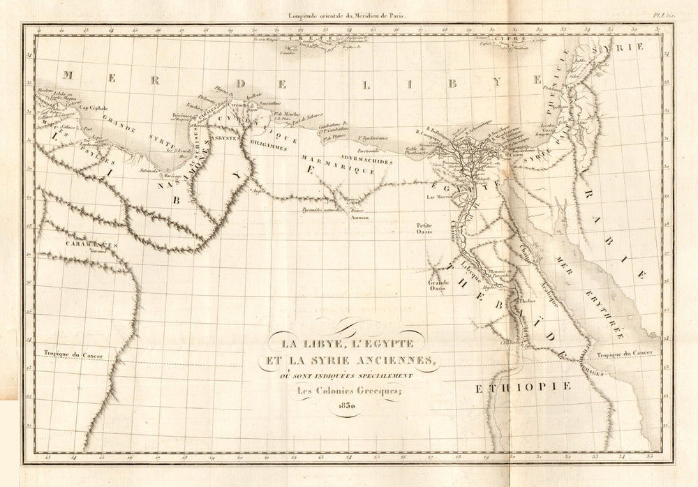 ANCIENT NORTH AFRICA. Greek colonies. "La Libye, L'Egypte…". TARDIEU 1830 map