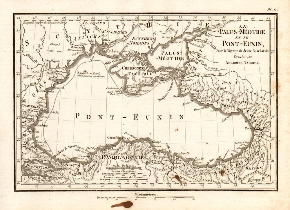 ANCIENT BLACK SEA / AZOV. "Le Palus-Méotide et le Pont-Euxin". TARDIEU 1832 map
