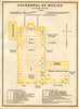 Cathedral of Mexico floor plan, Mexico 1935 old vintage map chart
