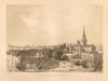 View of Glasgow from the Fir Park, about the year 1690 1848 old antique print