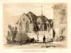 College church, back view, Glasgow. SMALL 1848 old antique print picture