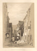 Fiddlers' Close, No. 75 High Street, Glasgow 1848 old antique print picture