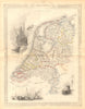 NETHERLANDS. 'Holland'. Provinces. Rotterdam view. TALLIS & RAPKIN c1855 map
