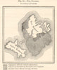 Nea Kaimeni According to Danfalik. Santorini. Greece sketch map. SMALL 1885